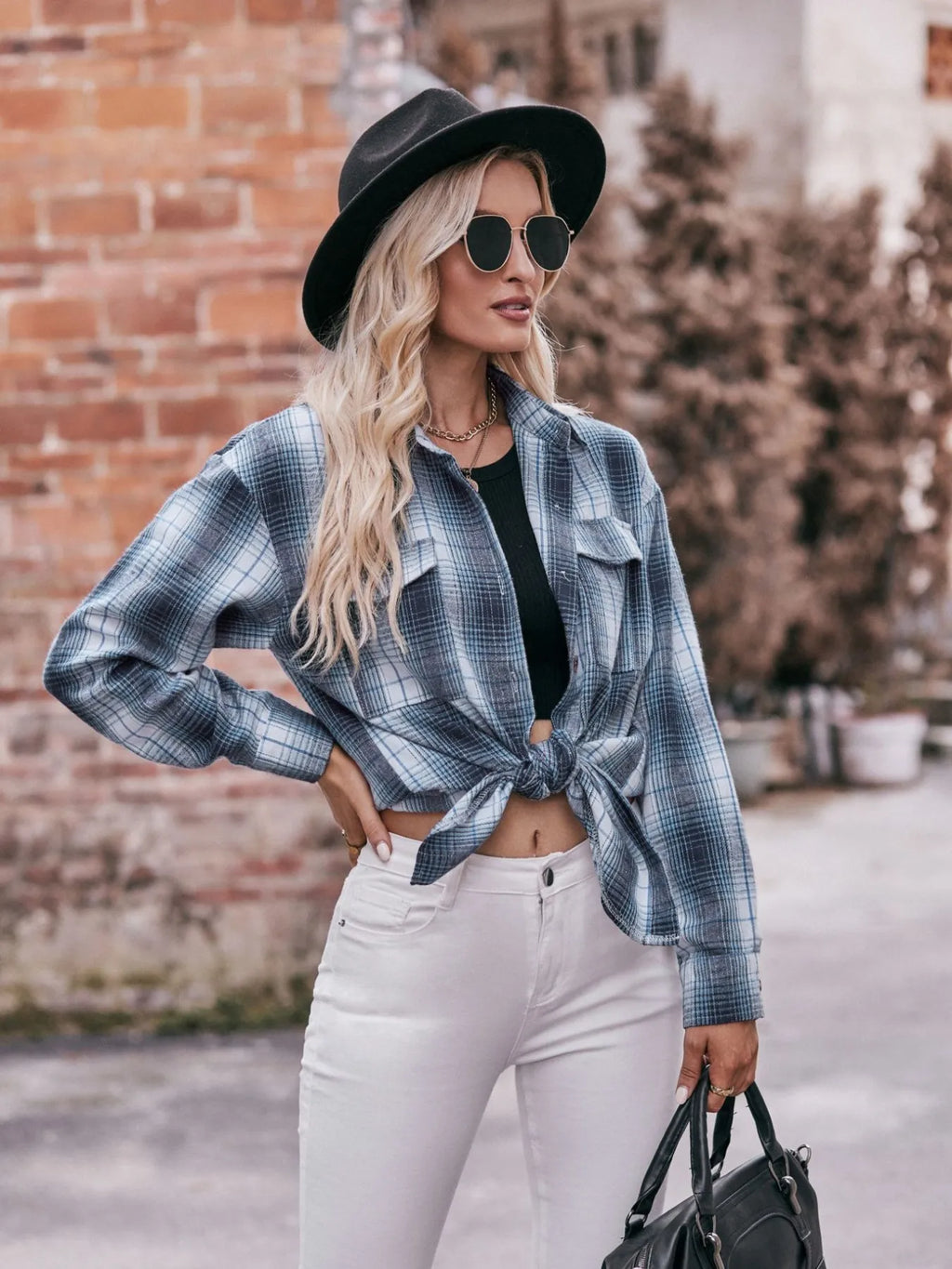 Plaid Button-down Long Sleeve Shirt (26)