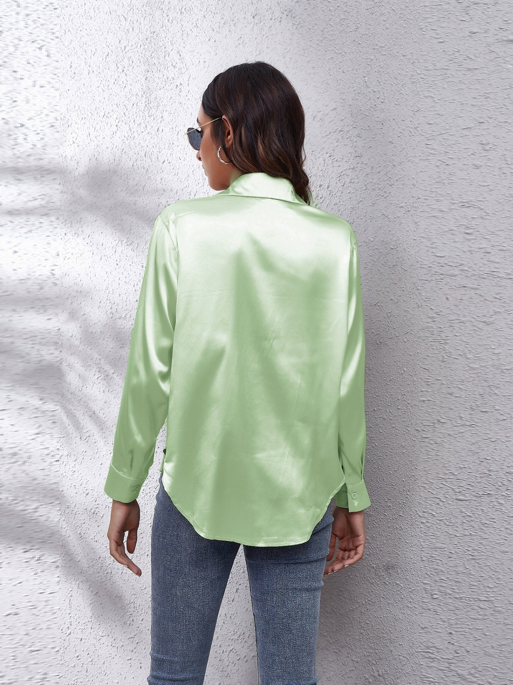 Collared Neck Buttoned Long Sleeve Shirt (20)