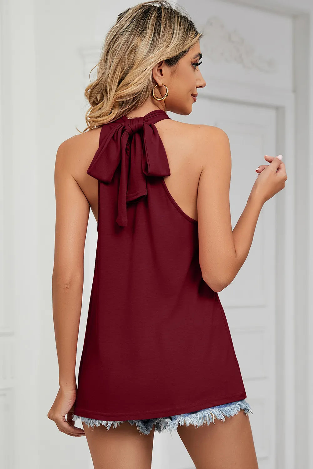 Tied Grecian Neck Tank (2)