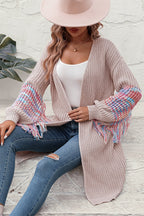 Fringe Sleeve Dropped Shoulder Cardigan (6)