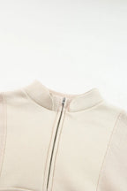 Half Zip Drop Shoulder Long Sleeve Sweatshirt (13)