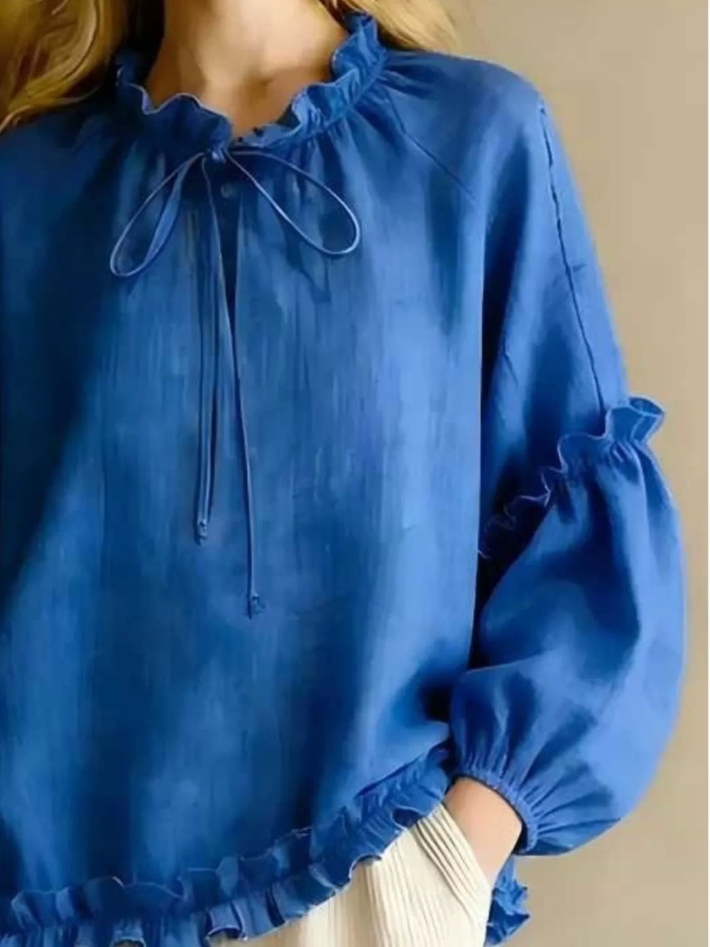 Frill Balloon Sleeve Blouse (18)