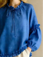 Frill Balloon Sleeve Blouse (18)