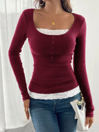 Lace Detail Long Sleeve T-shirt (11)