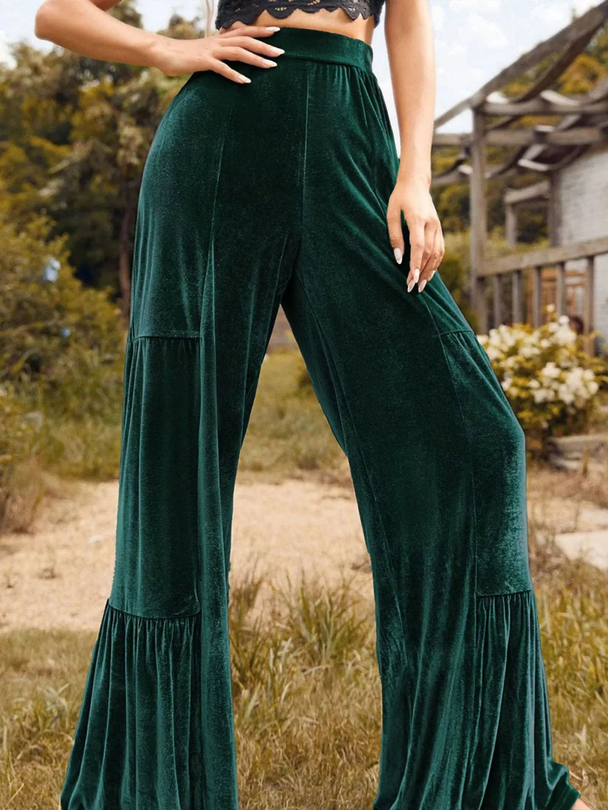 Velvet High Waist Wide Leg Pants (12)
