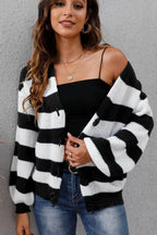 Striped Button Up Long Sleeve Sweater (13)