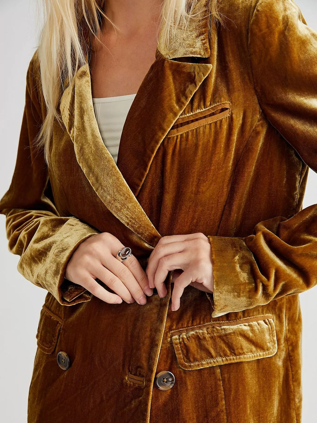 Lapel Collar Button Up Blazer (2)