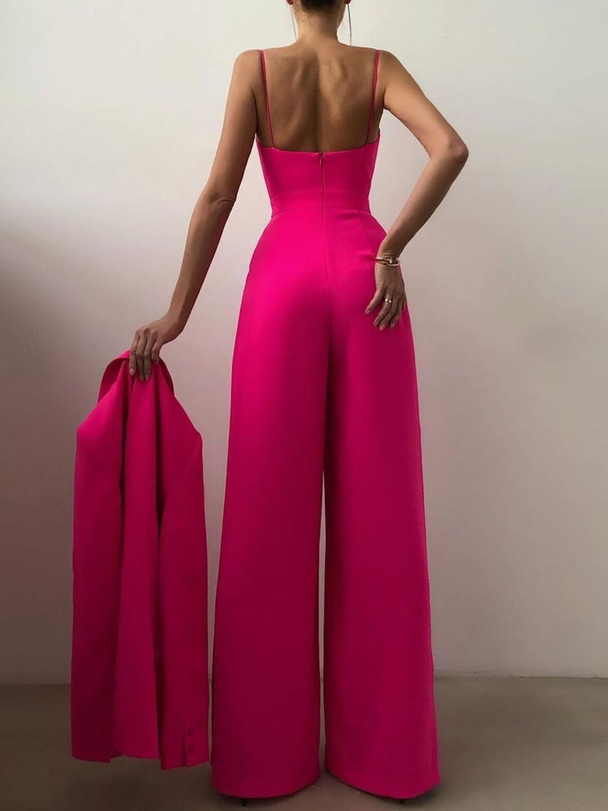 Full Size Spaghetti Strap Wide Leg Jumpsuit Plus (10)