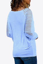V-neck Long Raglan Sleeve Top (12)