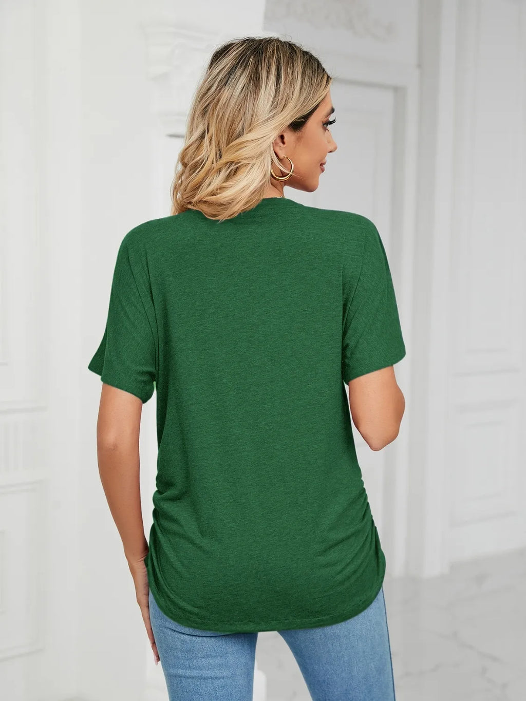 V-neck Short Sleeve T-shirt (15)