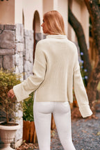 Mock Neck Drop Shoulder Sweater (2)