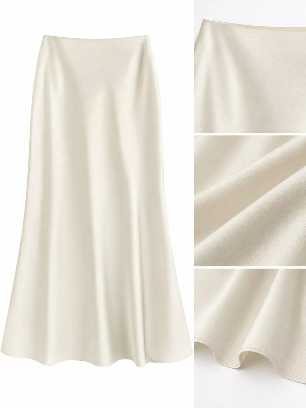Full Size High-waisted Satin Midi Skirt Plus (26)