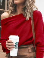 Full Size One-shoulder Ribbed Sweater Plus (6)