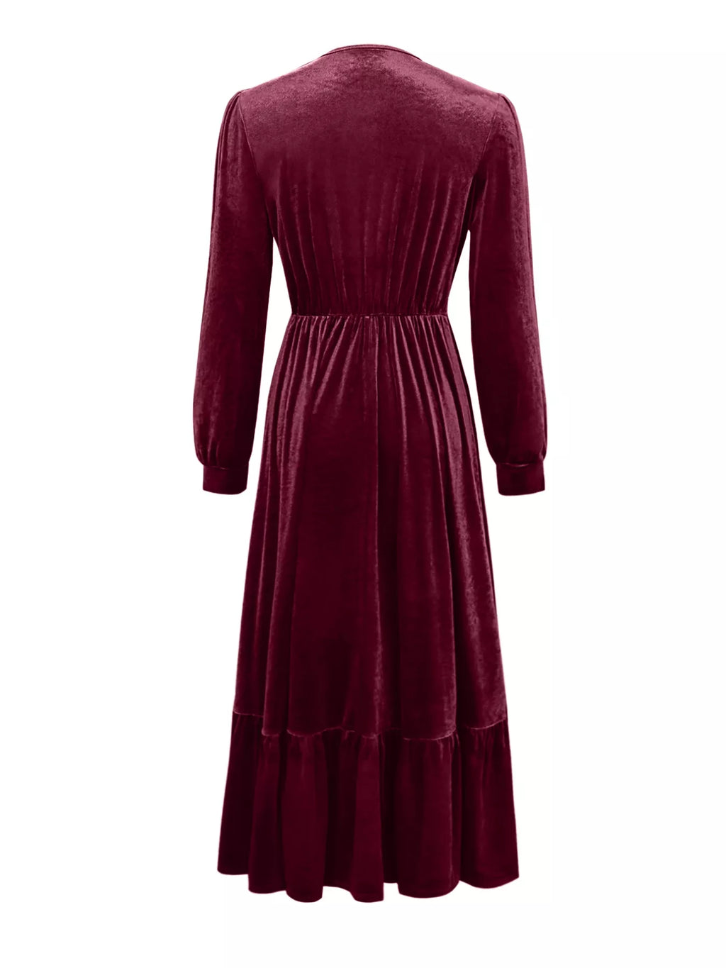 Ruffled Hem Long Sleeve Dress (15)