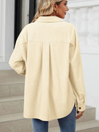 Button Up Dropped Shoulder Long Sleeve Outerwear (18)