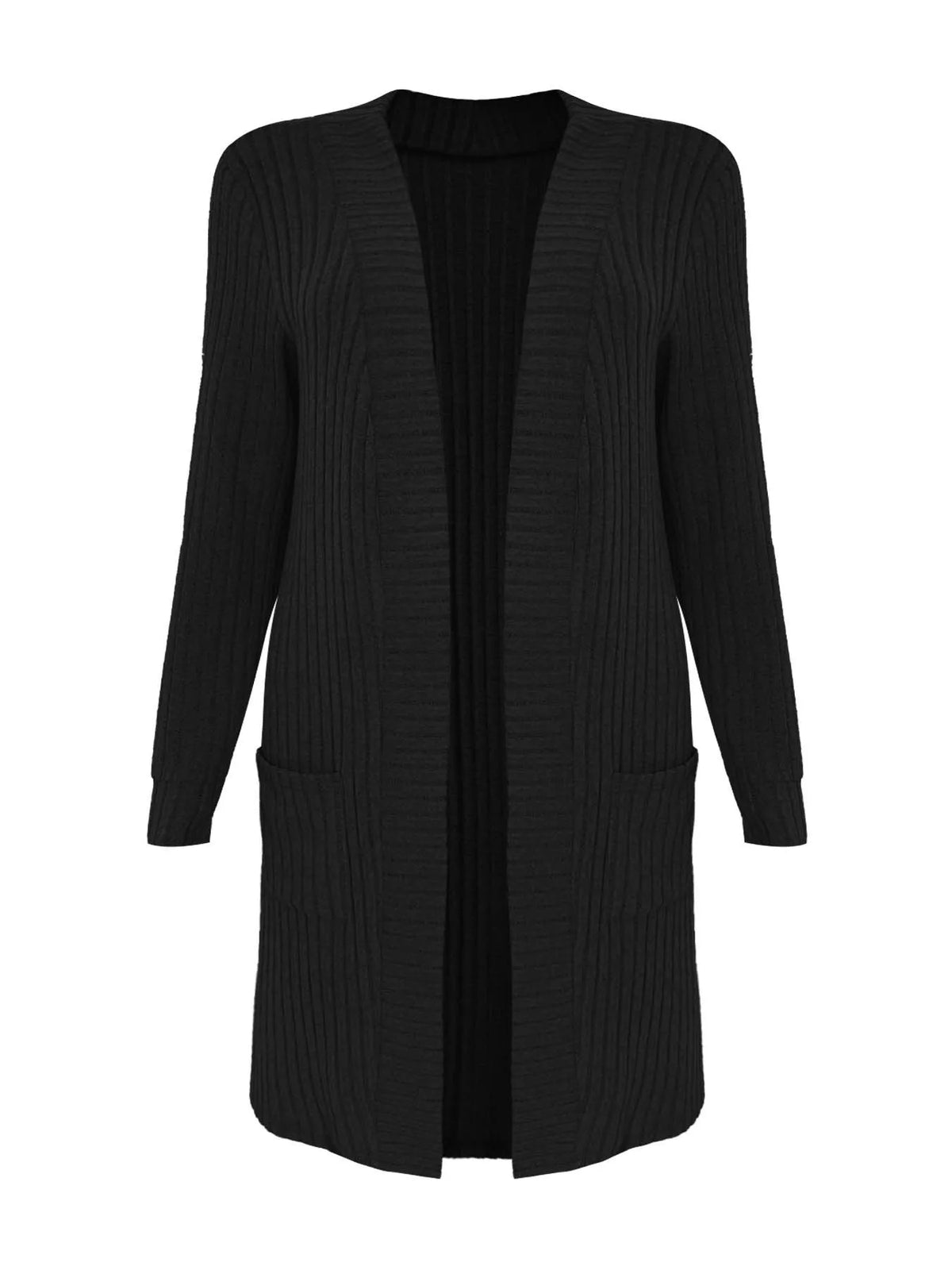 Ribbed Knit Open Front Cardigan (5)