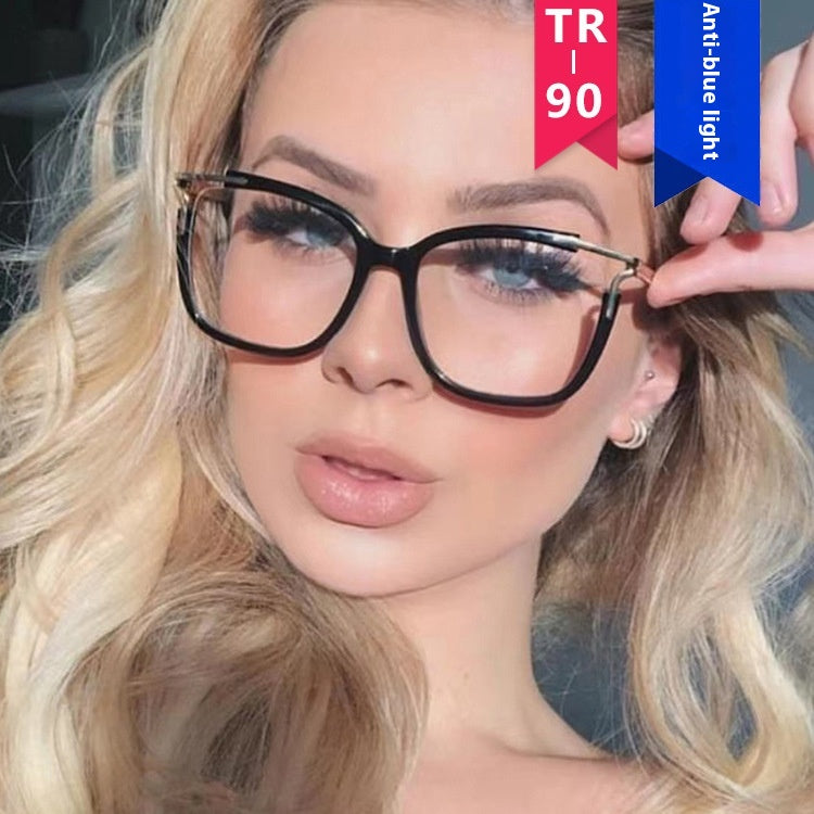 Square Cat Eye Hollow Glasses Frame photo 1