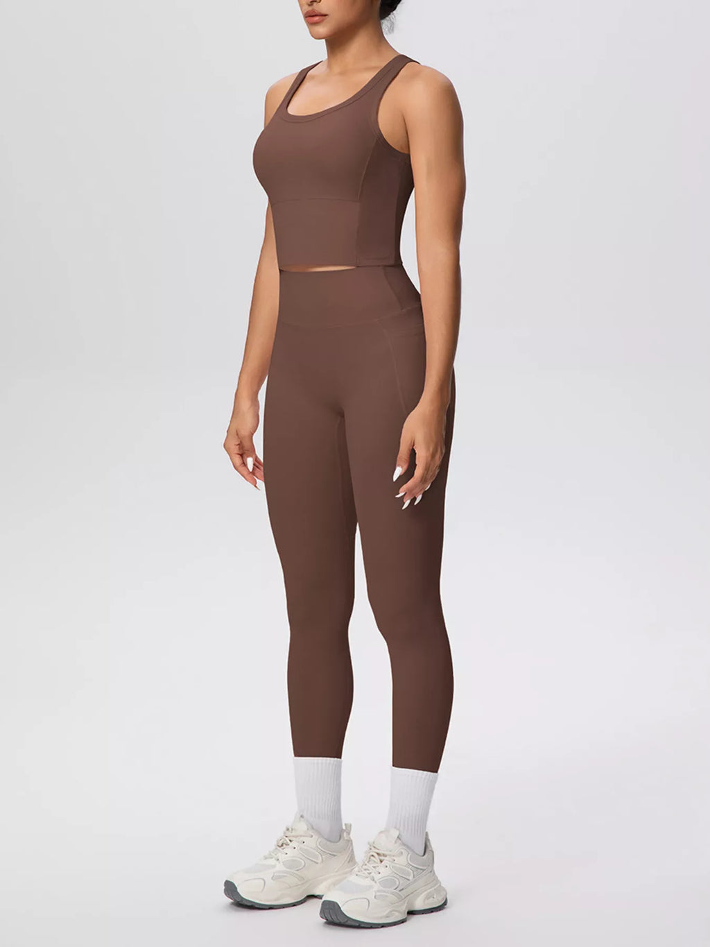 Scoop Neck Tank High-waisted Leggings Active Set (14)