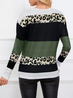Leopard Block Striped Knit Top (12)