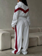 Block Zip Up Outerwear Pants Set (17)