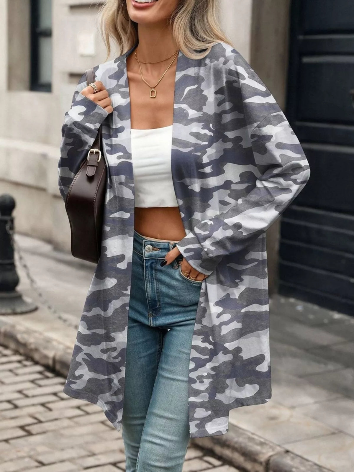 Printed Open Front Cardigan (21)