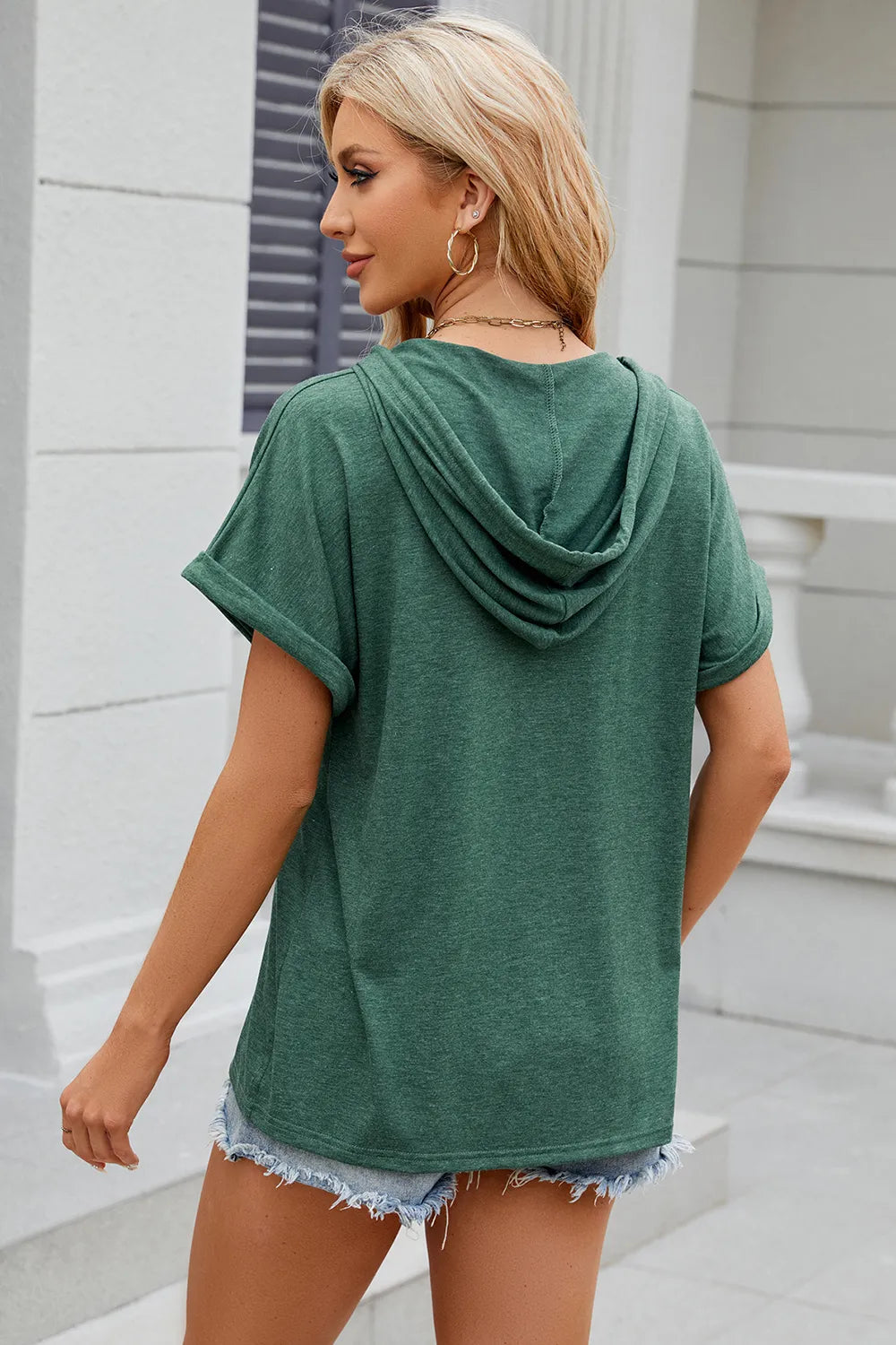 Hooded Short Sleeve T-shirt (26)