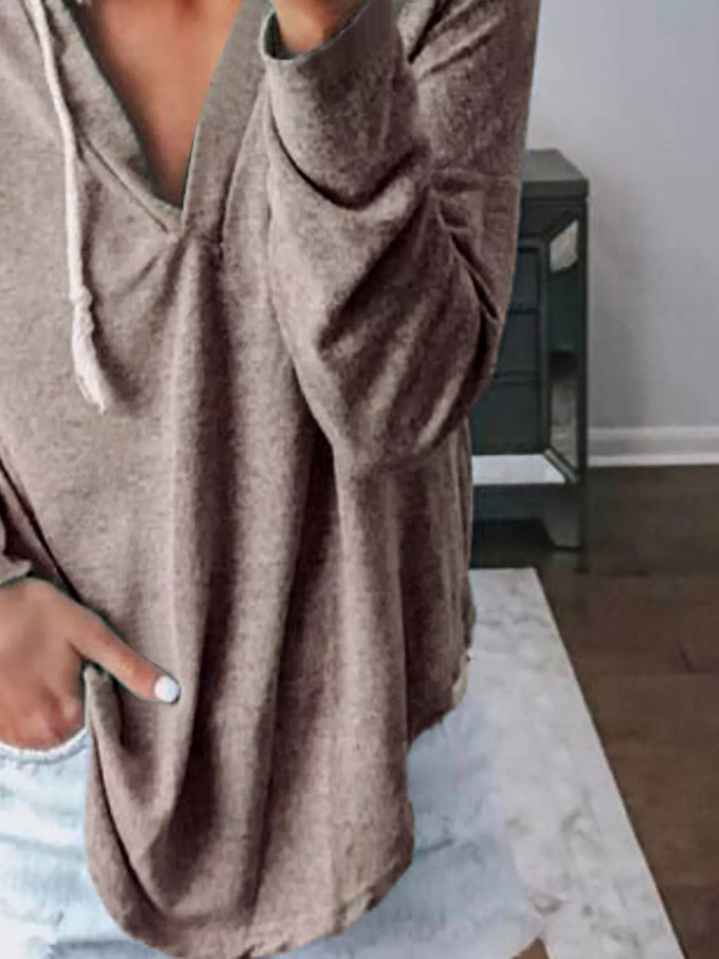Full Size Drawstring Long Sleeve Hoodie Plus (16)