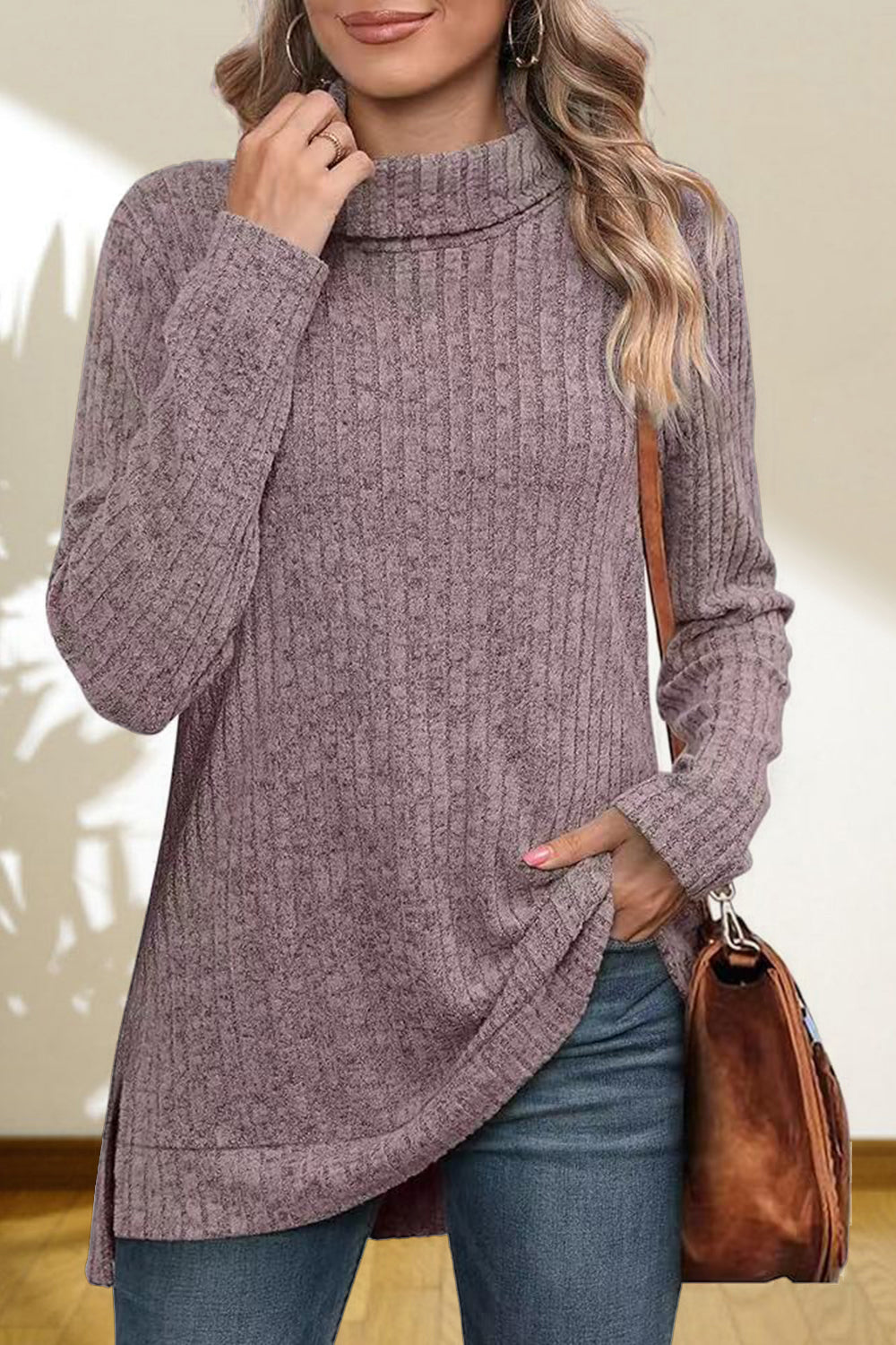 Turtleneck High Low Top (30)