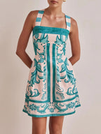 Printed Square Neck Midi Dress (9)