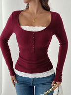 Lace Detail Long Sleeve Ribbed Top (17)