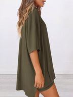 Full Size Half Sleeve T-shirt Shorts Set Plus (4)