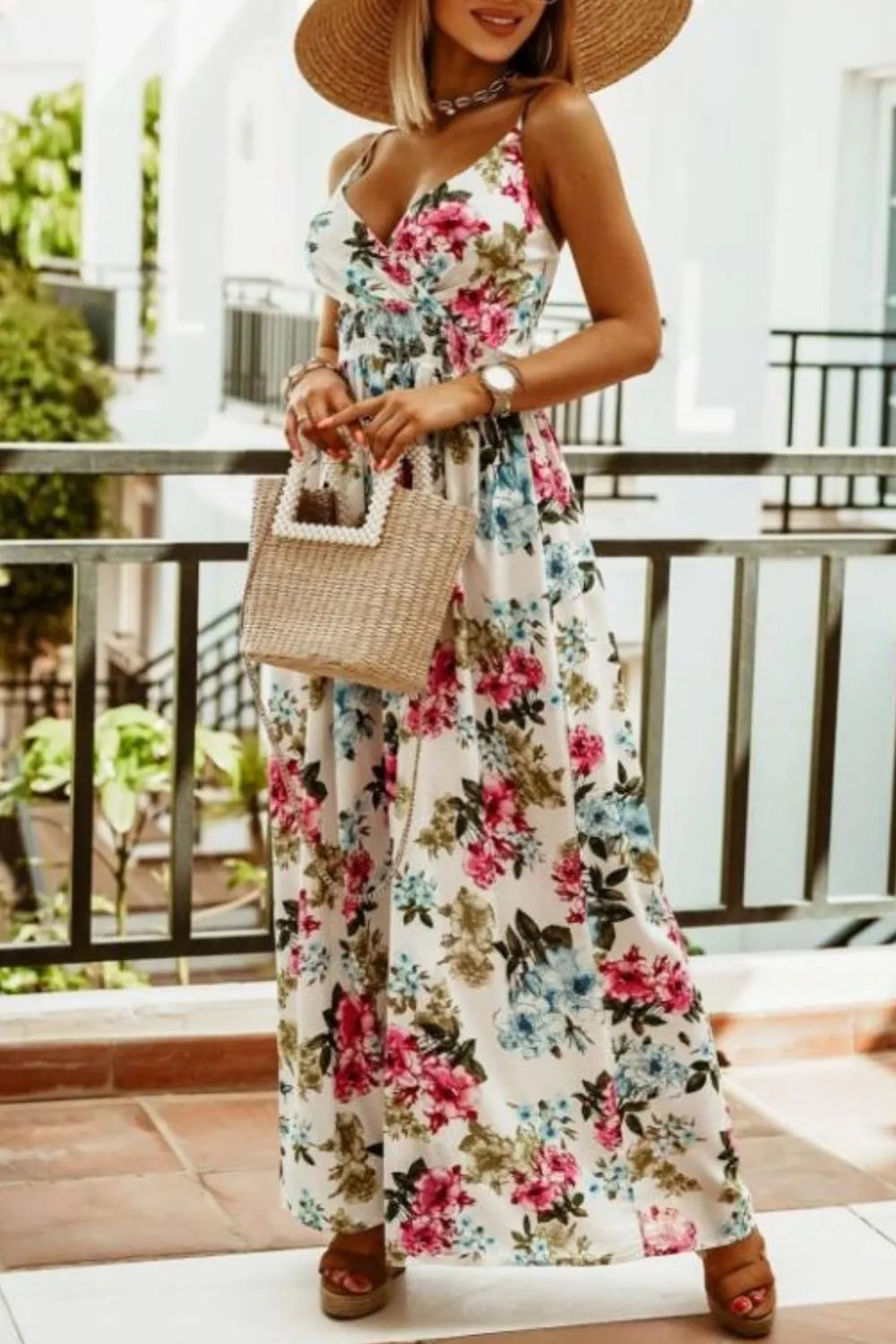 Printed Spaghetti Strap Maxi Dress (7)