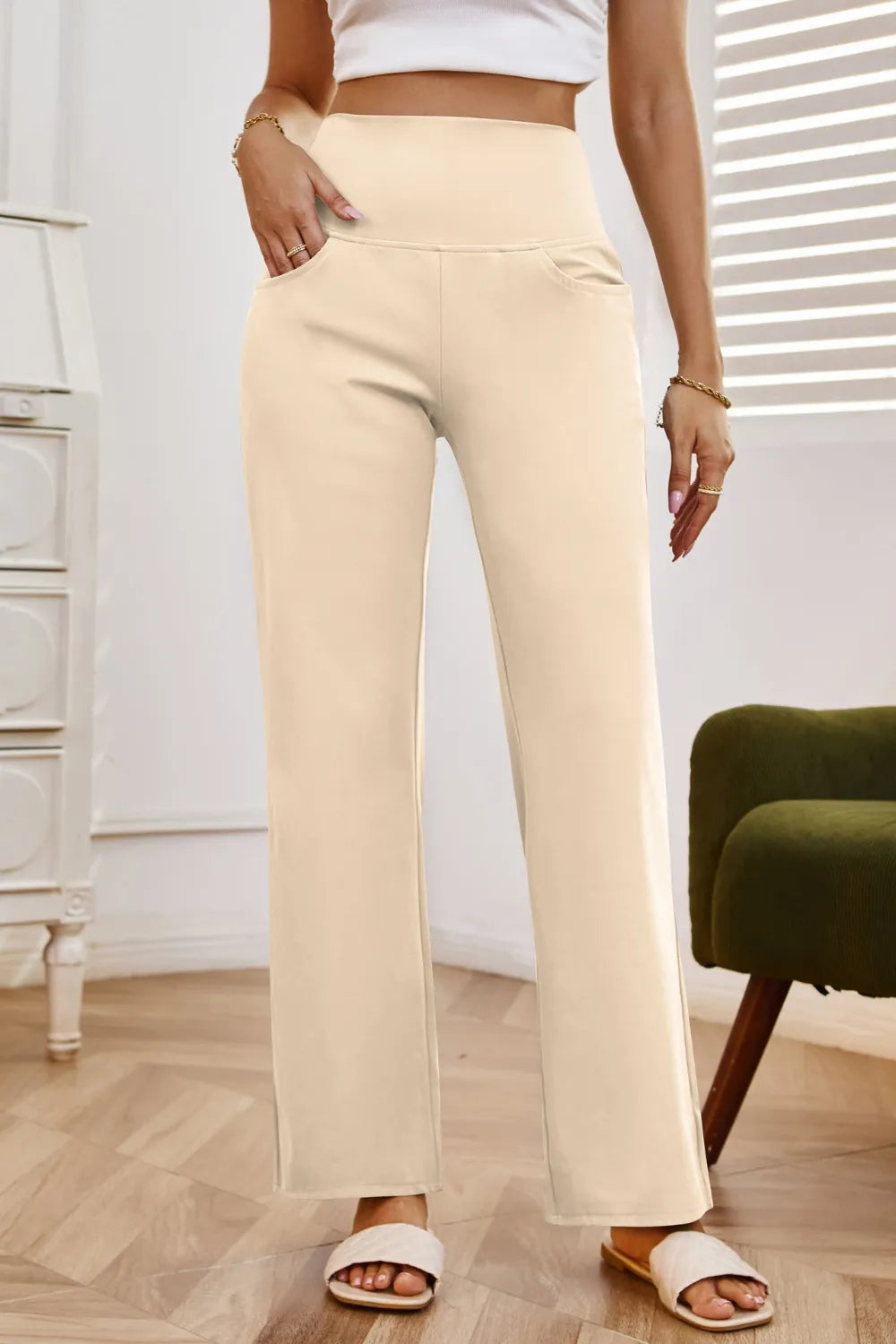 High Waist Wide Leg Pants Pockets (5)