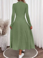Ribbed Knit Long Sleeve Midi Dress (7)