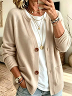 Full Size Button-down Knit Cardigan Plus