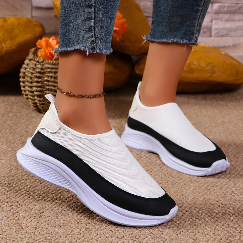 Mesh Contrast Flat Slip-ons (4)