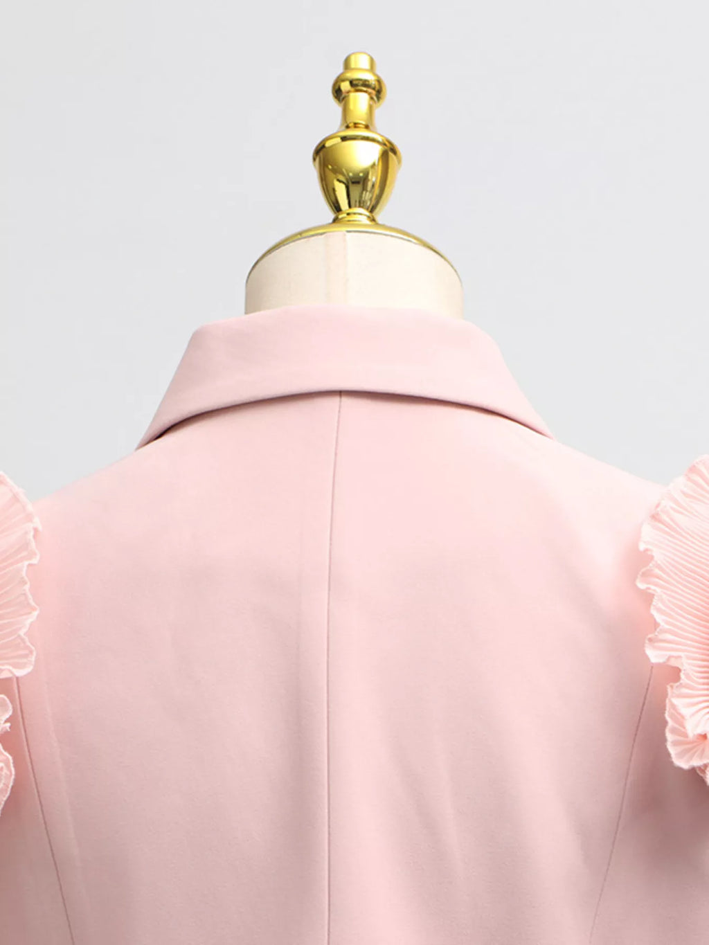Frill Lapel Collar Top Pleated Skirt Set (10)