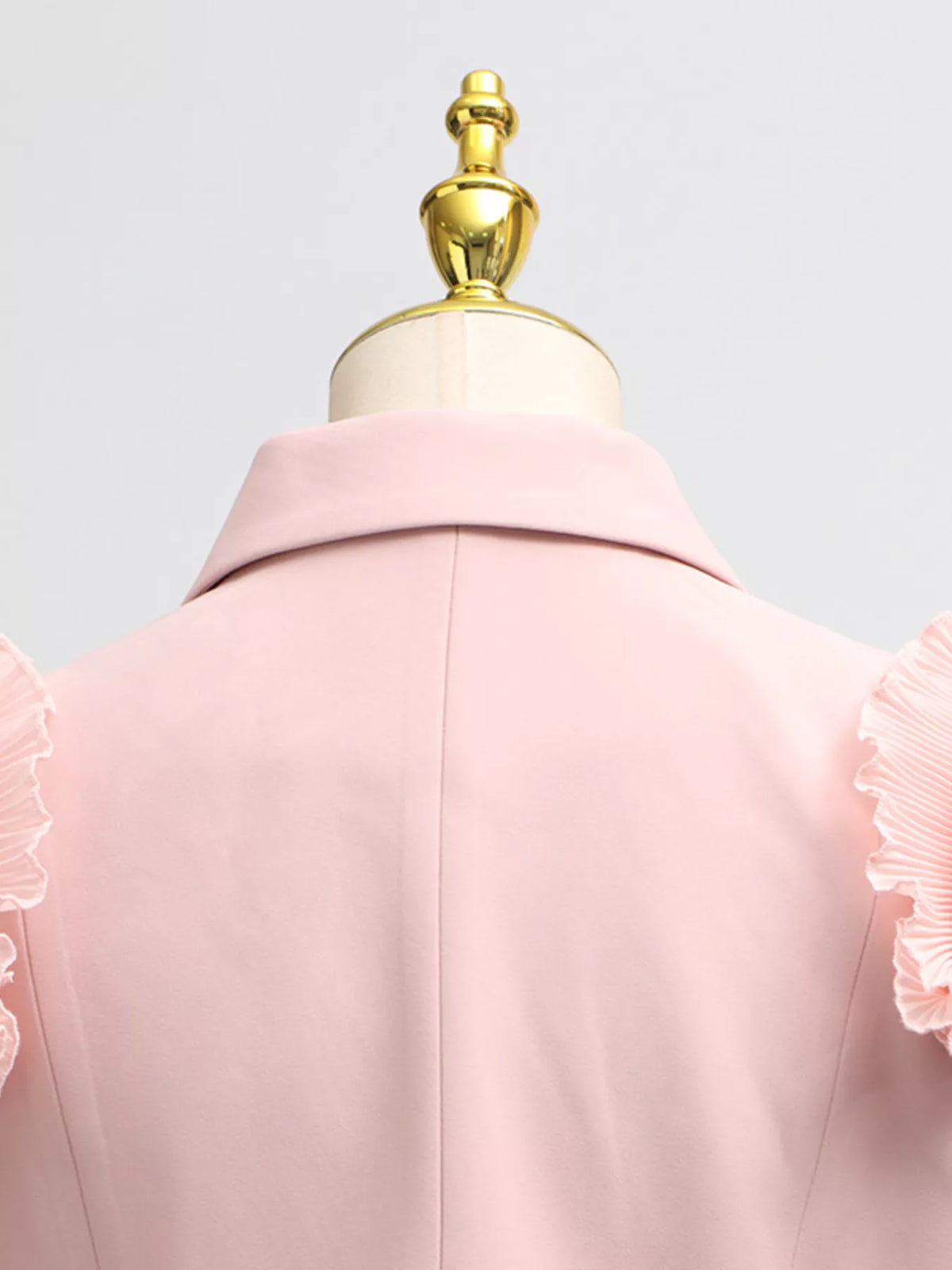 Frill Lapel Collar Top Pleated Skirt Set (10)