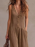 V-neck Sleeveless Wide Leg Jumpsuit (2)