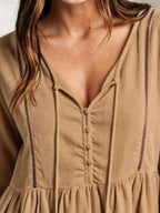 Tassel Drawstring Long Sleeve Peplum Top (8)