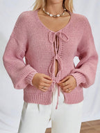 Tied Long Sleeve Dropped Shoulder Cardigan (5)