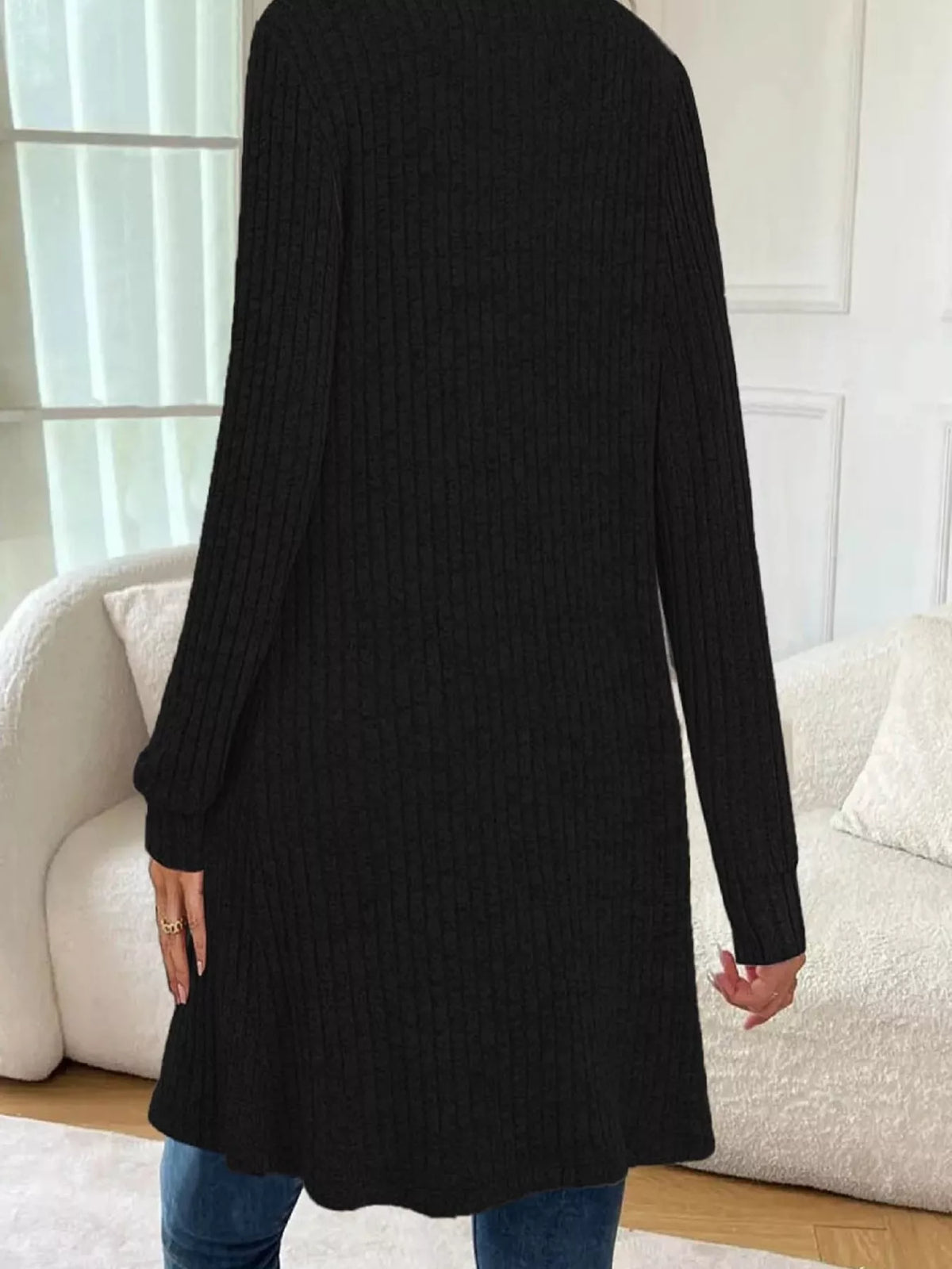 Ribbed Knit Open Front Cardigan (4)