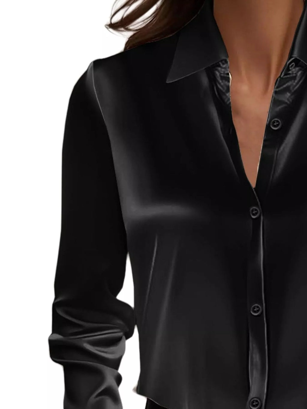 Full Size Button Down Collared Neck Long Sleeve Shirt Plus (6)