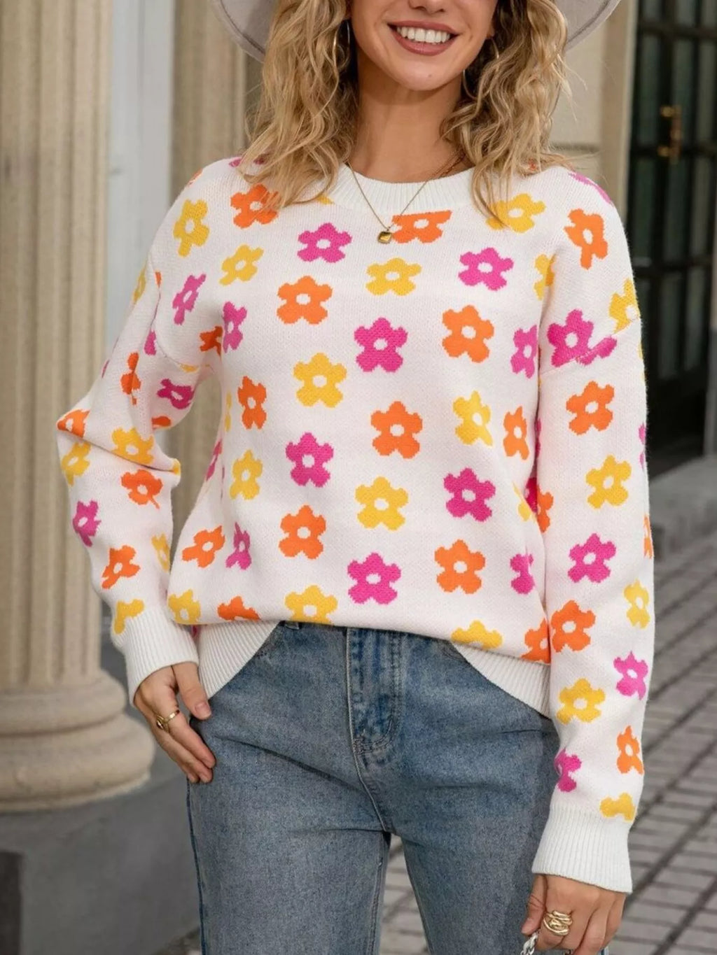 Floral Crew Neck Sweater (15)