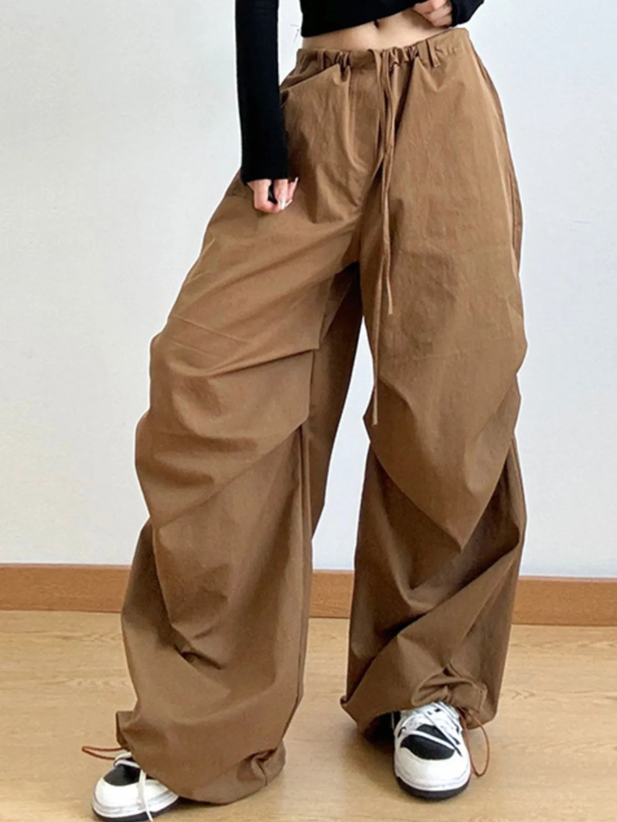 Wide Leg Casual Drawstring Pants