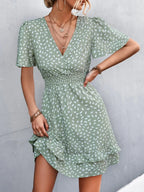 V-neck Flutter Sleeve Mini Dress (13)