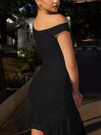 Ruffled Single Shoulder Mini Dress (9)