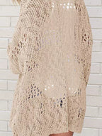 Openwork Open Front Lightweight Cardigan (5)