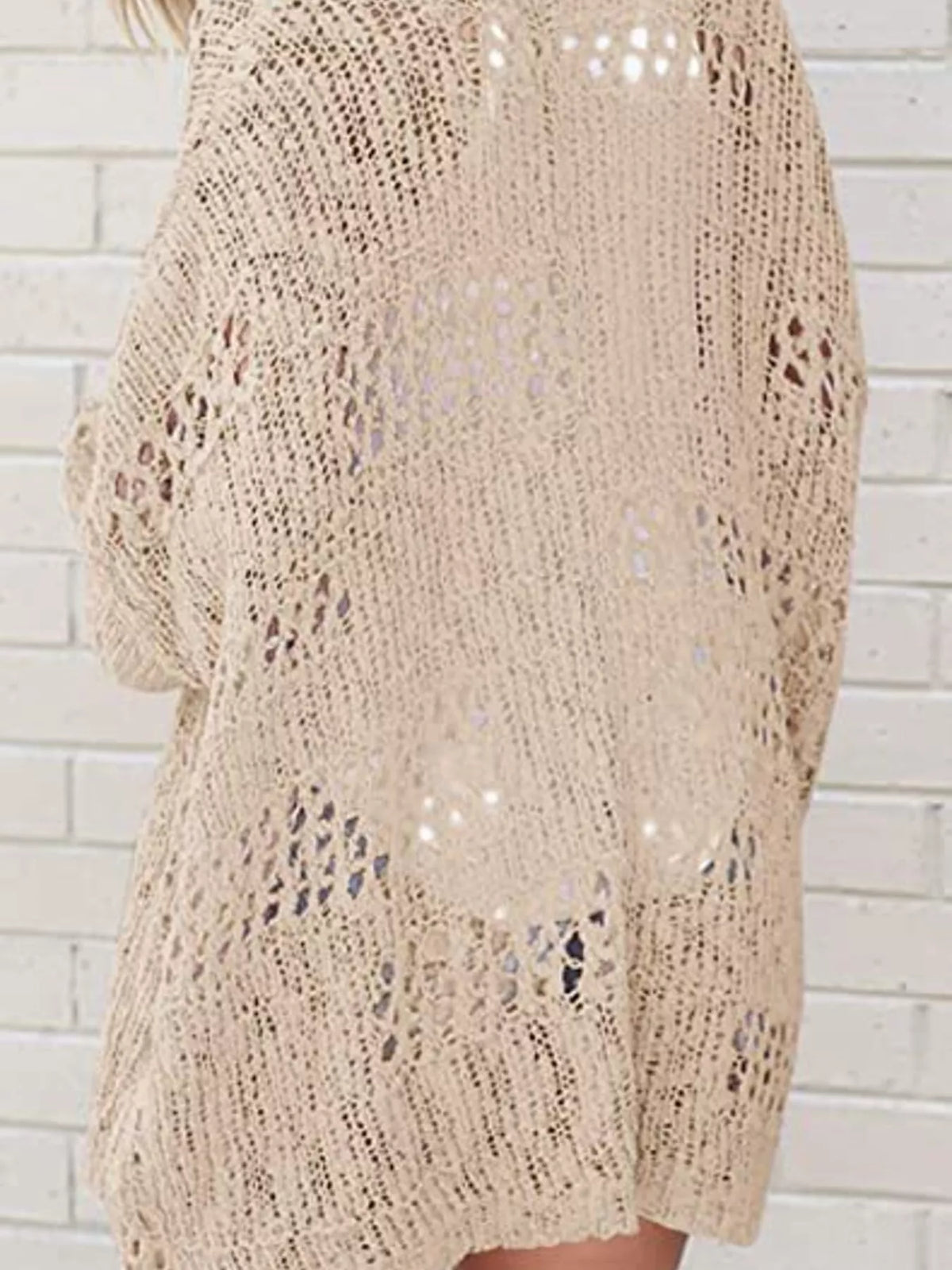 Openwork Open Front Lightweight Cardigan (5)