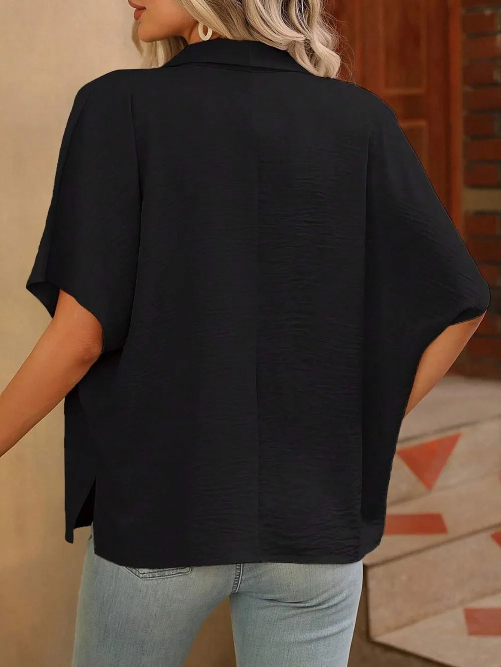 Contrast Collared Neck Short Sleeve Shirt (12)